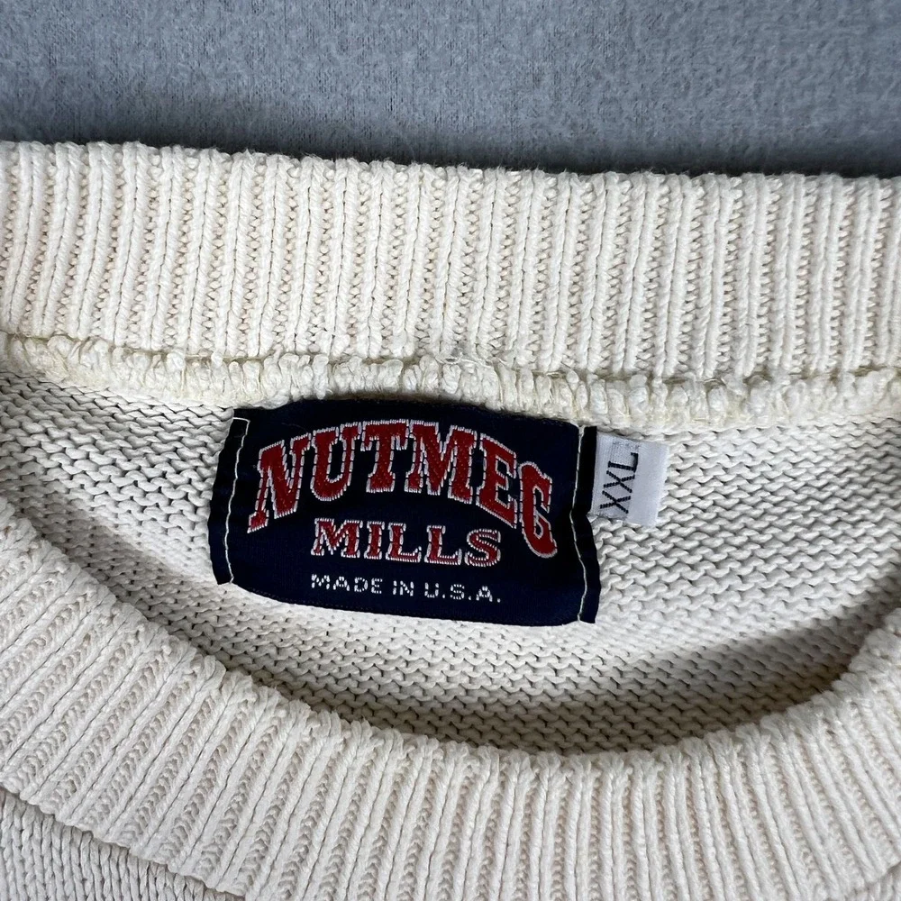 VTG University of Michigan Sweater Fits XL 90s Wolverines Embroidered Nutmeg USA